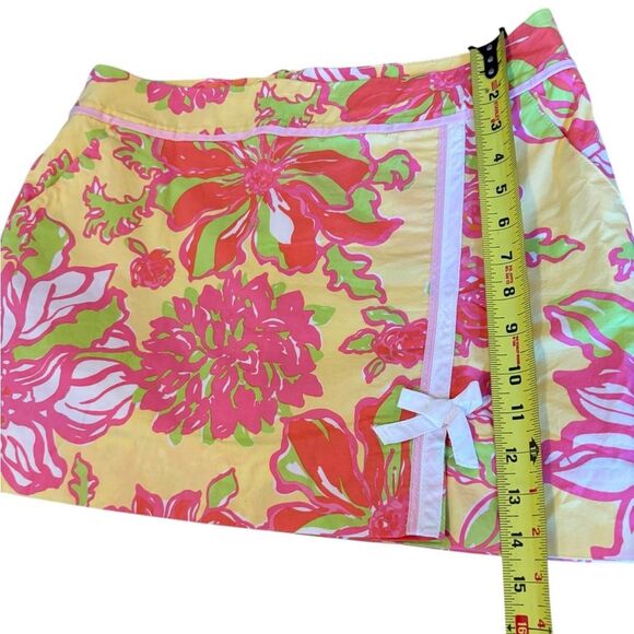 Lilly Pulitzer Jarvey Skort Printed Floral Skirt Womens Size 8 Pink Green Yellow - Picture 9 of 9